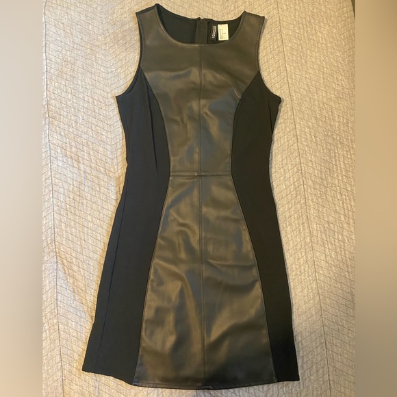 H&M Pleather Panelled Mini Dress - Picture 2 of 3